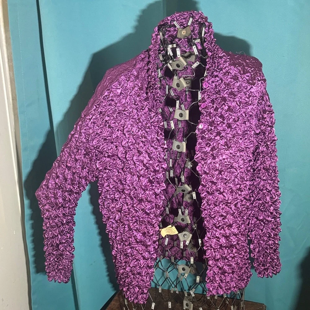 Purple Textured Jacket - Picture 1 of 5